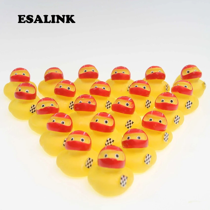 

20pcs NEW 2019 lot floating ducks small Baby Water Bath Toys baseball duck Rubber Duck Classic Toys gift for children