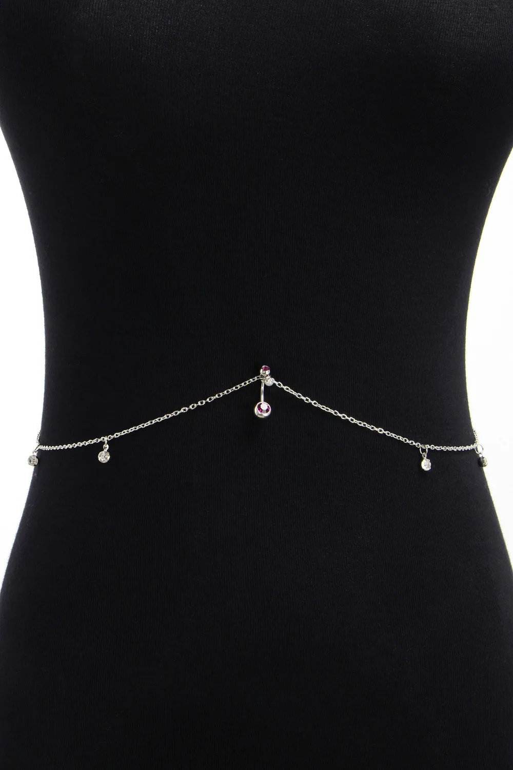 Chaîne De Corps Cristal Avec Anneau Nombril Piercing Bijoux De Femme