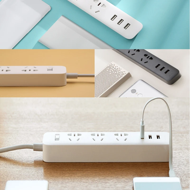 Оригинальная Выходная полоса питания Xiaomi Быстрая зарядка 3 USB Стандартный
