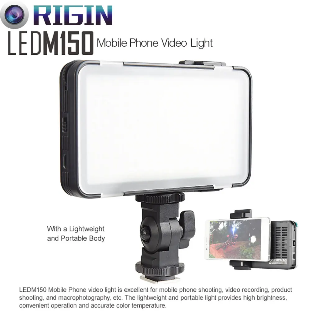 

Godox LEDM150 Mobile Phone Video Light Max Power 9W 5600K with USB power Charge Socket For Portable Digital Camera Camcorder DV