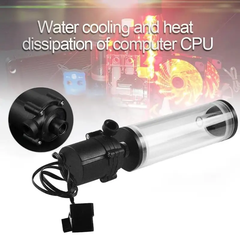 

G1/4 Thread XHC8+160mm Cylinder Water Tank Water Pump for Computer CPU Water Cooling System