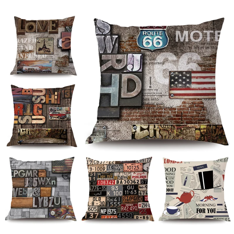 buy Square Pillow Case Vintage England Pillow Cover Home Chair Seat Sofa Decorative Pillowcase Euro Retro Pillowcase BT 12