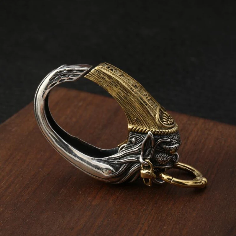 Lucky Creative Ghost Multifunction Keychain Pendant Real 925 Sterling silver Men Women Necklace Pendant 925 Jewelry P7