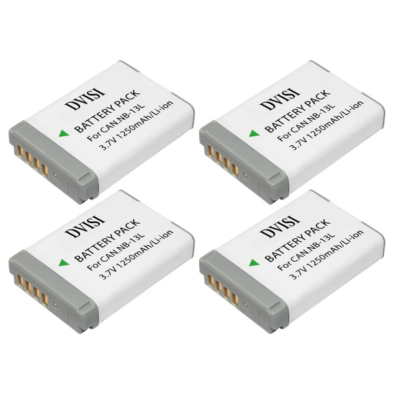 4 Pcs High Capacity 3.7V 1250mAh NB 13L NB 13L for Canon PowerShot G5X