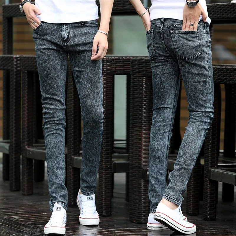 Ropa hombre 2016 delgado masculinos vaqueros lavados de