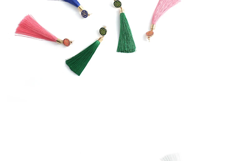 AYAYOO Long Red Tassel Earrings Boho Bohemian Flower Statement Drop Earring For Women Wedding Earing Hanging Fashion Jewelry (4)