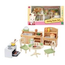 Sylvanian Families кукольный домик, мебель, аксессуары для кухни, столовой, сцены, игровой набор, без фигурки, для девочек, детская игрушка, подарок, новинка#5033