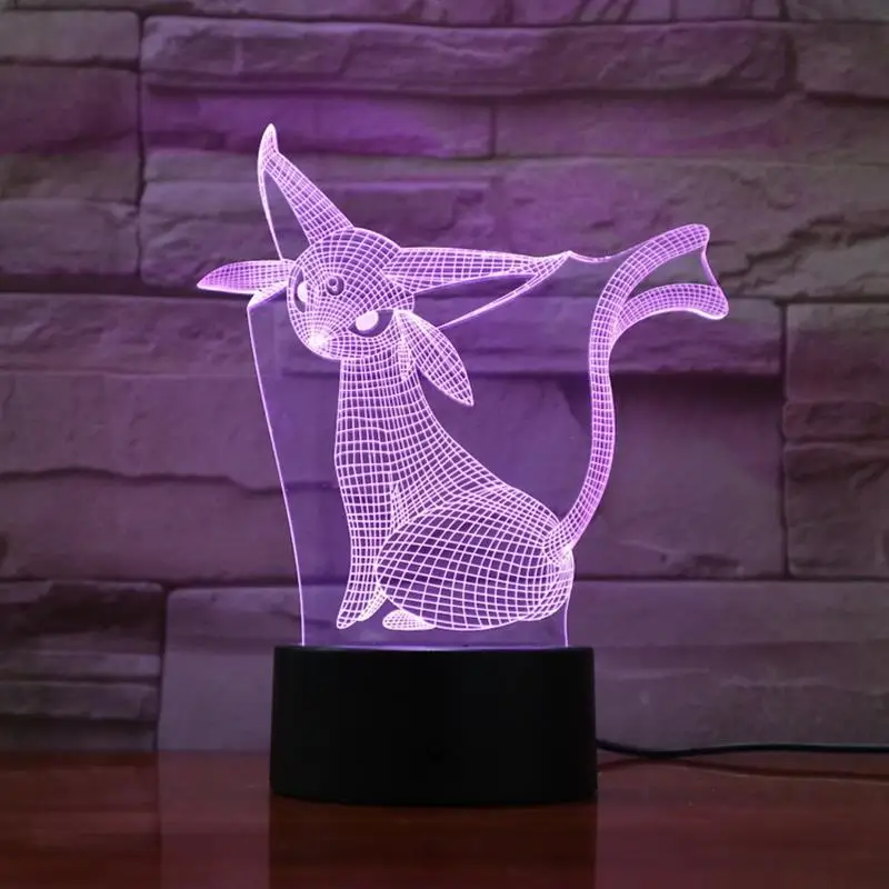 Мультфильм 3D лампа Покемон игровые фигурки Espeon солнце сокровище ночник светодиодный светильник многоцветный детский подарок Детская игрушка праздничные гаджеты