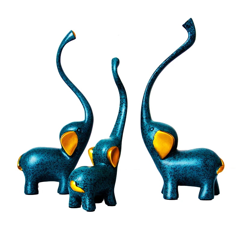  3pcs/set European Deer Family Style Home Decoration Crafts Lovely Elephant Parlor Bedroom Decoratio - 32834421309