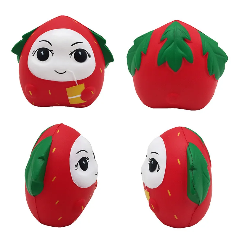 

14CM Creative Red Strawberry Fruit Scented Bakery Decoration PU Simulation Fruit Strawberry Slow Rebound Children's Toys
