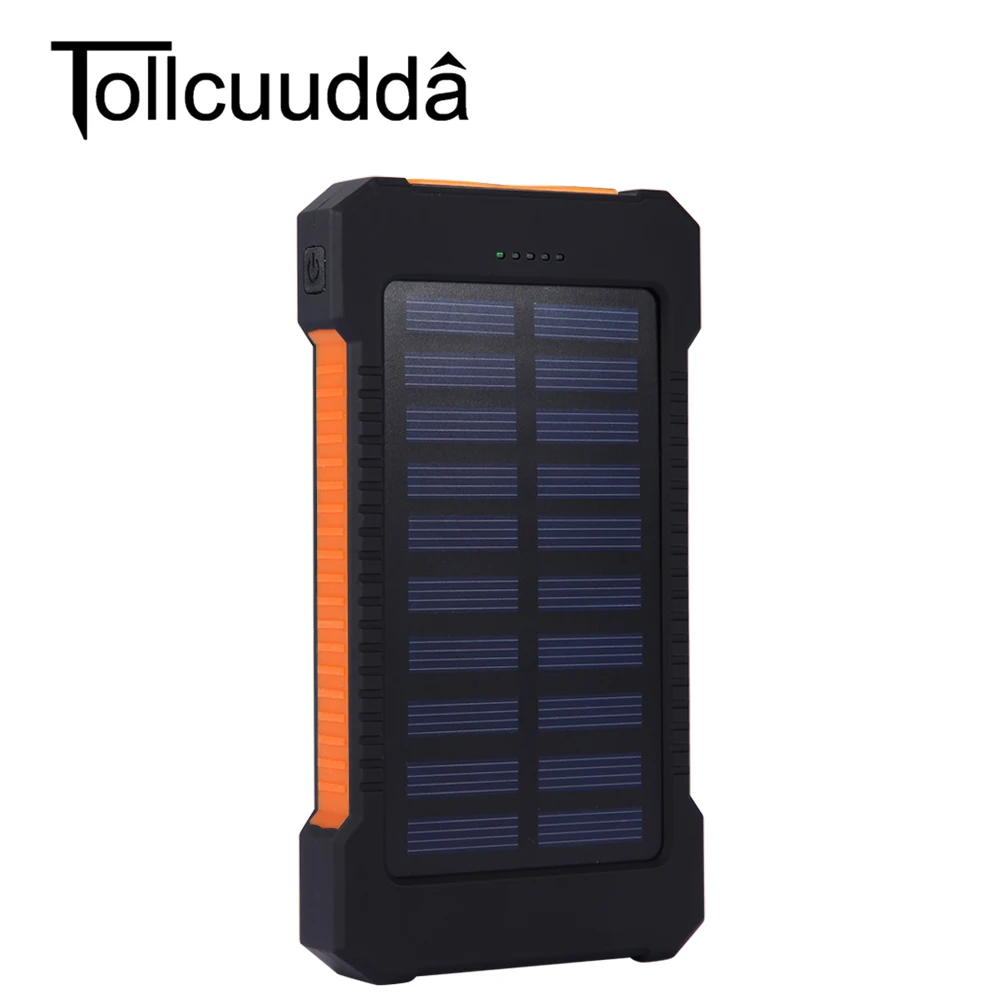 imágenes para Tollcuudda Impermeable 10000 Mah Banco de la Energía Solar Cargador Solar Dual USB Banco de la Energía con la Luz LLEVADA para el iphone para Samsung teléfonos imágenes para Tollcuudda Impermeable 10000 Mah Banco de la Energía Solar Cargador Solar Dual USB Banco de la Energía con la Luz LLEVADA para el iphone para Samsung teléfonos