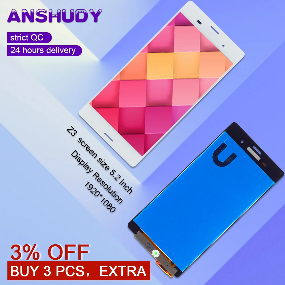 

For Sony Xperia Z3 D6603 D6653 L55t D6683 LCD Display Touch Screen Digitizer Sensor Assembly For Sony Z3 LCD Screen Replacement
