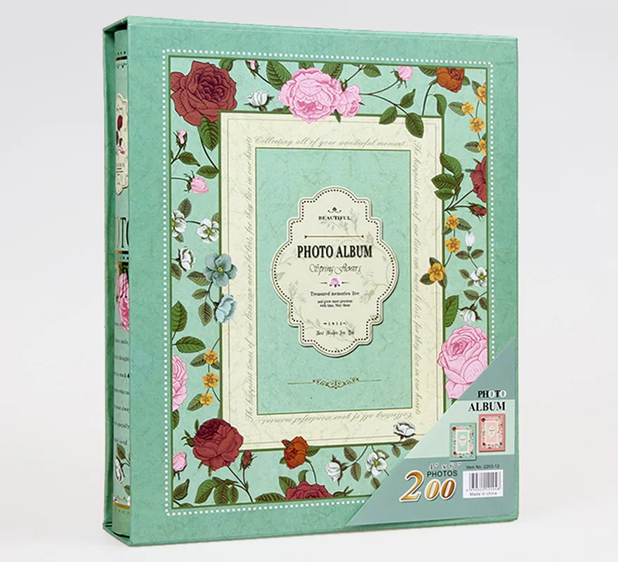 

Retro Creative Boxed Photo Album 4D Big 6 Inches Pastoral Floral Cover Interleaf Type Loose-leaf Yearbook Cheap Photo Album