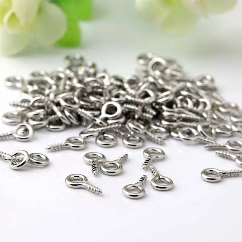 600 Pieces 6 Colors Eye Screw Hooks Small Metal Eyelet Screws Mini