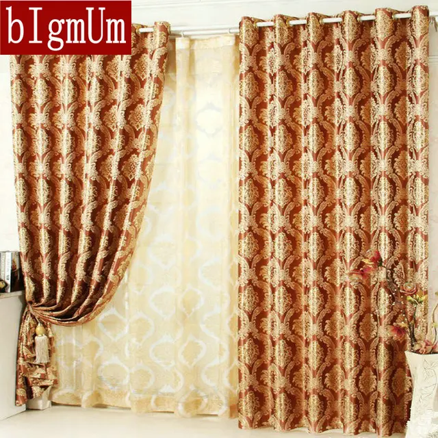 Blakcout Schaduw Gordijnen woonkamer luxe gordijn Blauw/Bruin/Geel ... Blakcout Schaduw Gordijnen woonkamer luxe gordijn Blauw/Bruin/Geel ...