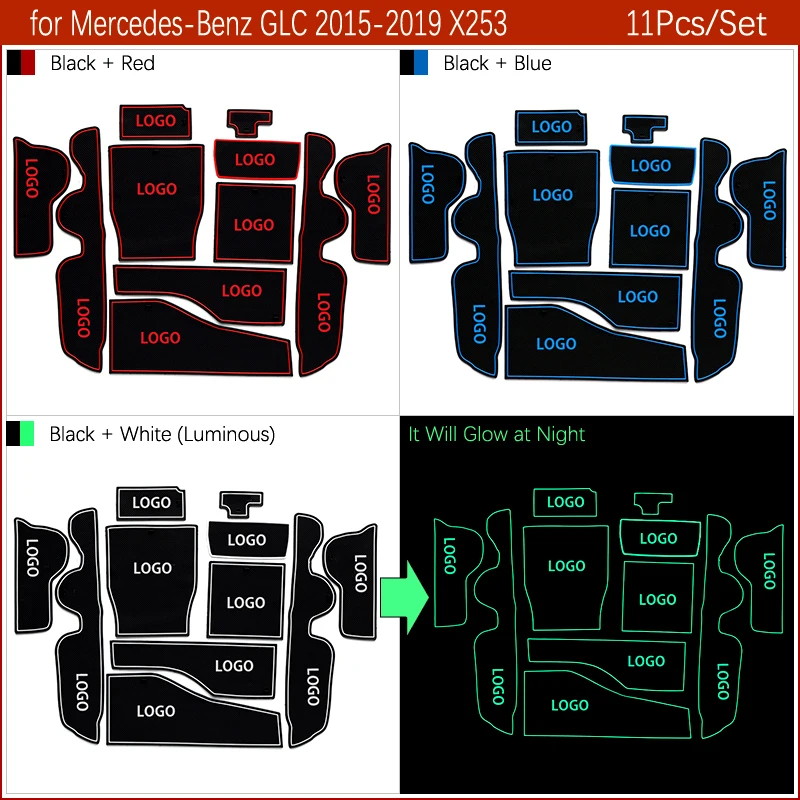 Противоскользящие резиновые ворота Слот Кубок коврик для Mercedes Benz CLA C117 GLE W166 GLC X253 GLA X156 GLK c-класс W205 аксессуары наклейки