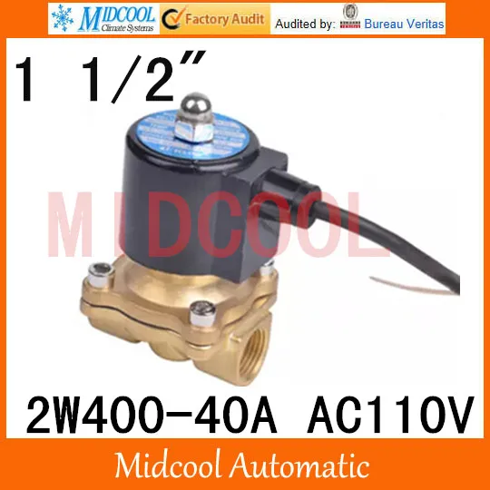 

High quality Water vapor waterproof solenoid valve 2W400-40A port 1 1/2" BSP AC110V two position, two way normally closed