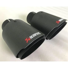 Matt Black Pipe Carbon Fiber AKRAPOVIC Stainless steel Universal  exhaust pipe Muffler Pipe For  Mazda-x4
