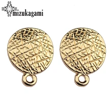 Новая мода 14 мм 10 шт./упак. цинковый сплав золота Круглые серьги База разъемы линкеры для DIY ювелирные аксессуары ‒ серёжки