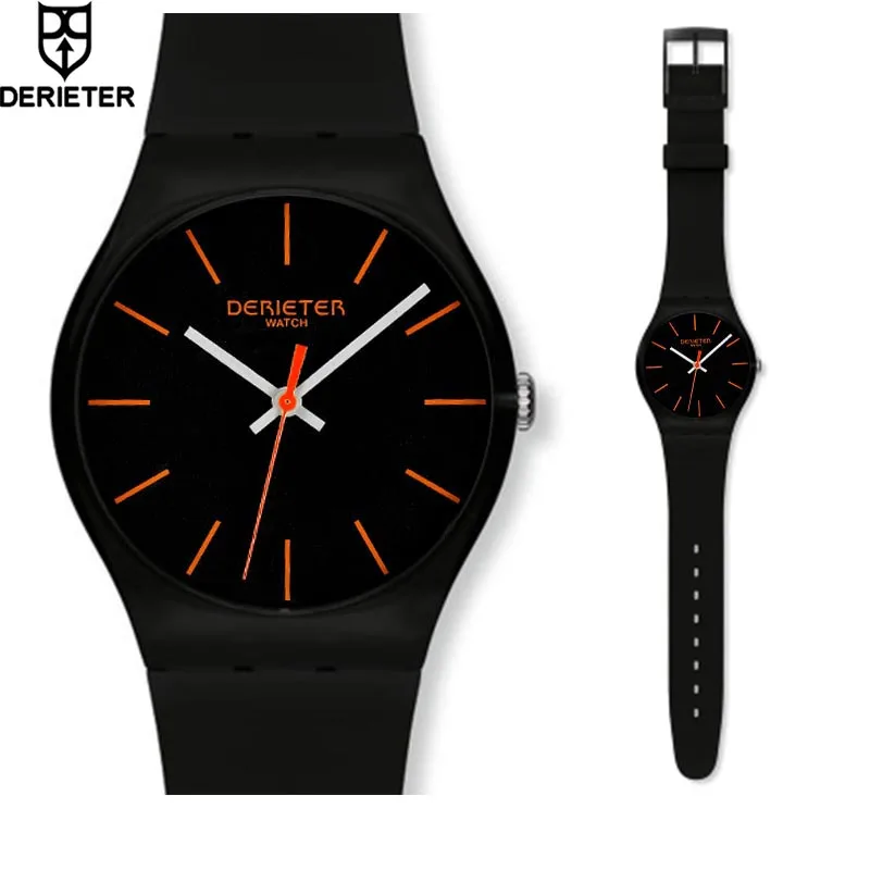 Fashion Unisex Silicone Watch Men Women Waterproof Environmental Quartz Ladies WristWatch Stainless Steel Buckle Montre Femme