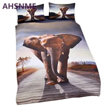 

AHSNME shocked 3D printing grassland elephant Duvet Cover Set 3pcs set Twin Full Queen king No Fading