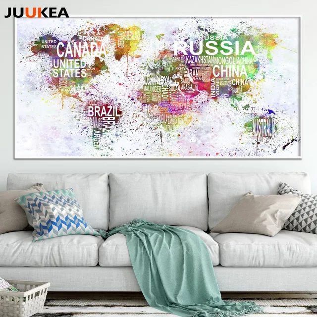 large world map canvas
