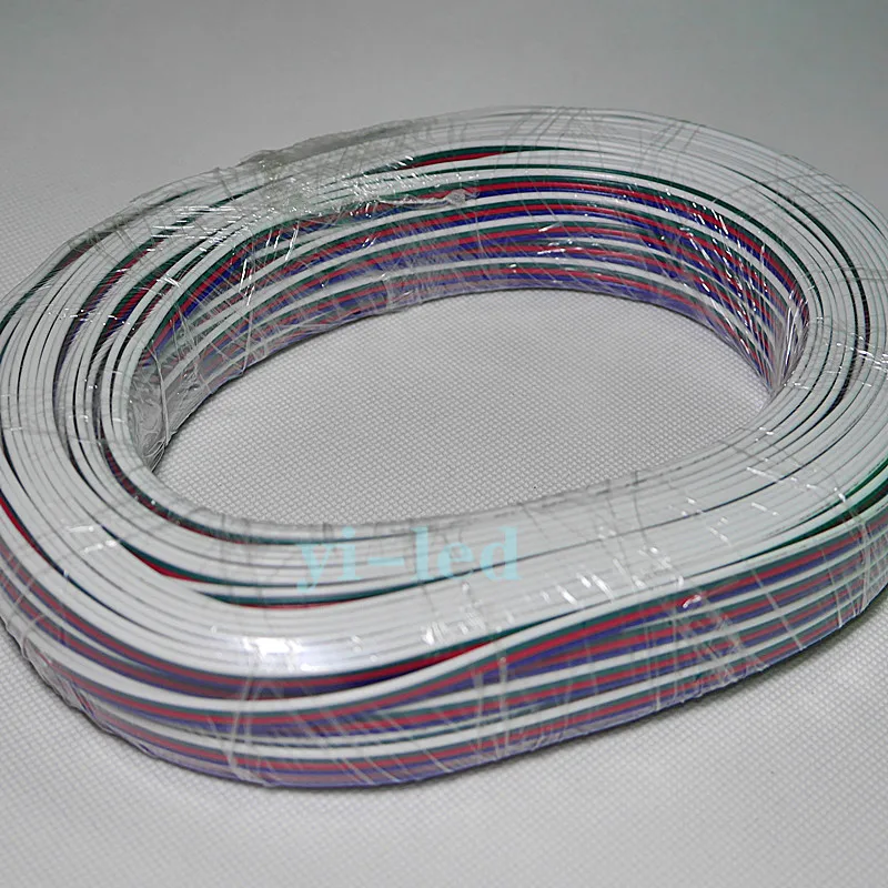 100 м рулон 4 Pin 20AWG светодиодный разъем удлинитель RGB белый провод кабель для 5050 3528