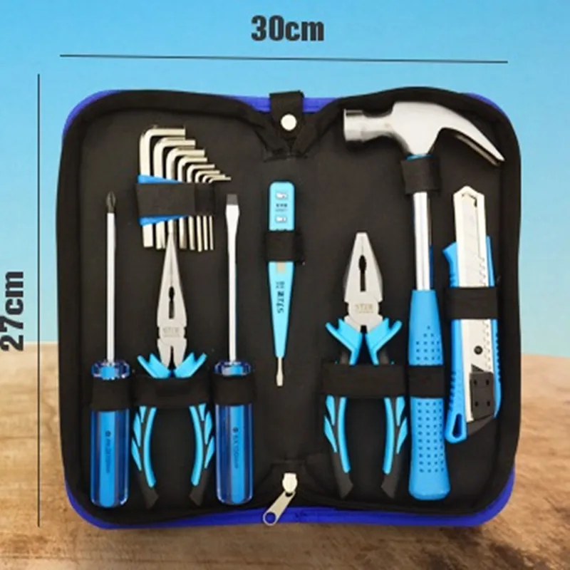 16Pcs Hand tool Set  Home Tool Kits Hand Tools,general householder hand tool set (  Pliers  Screwdrivers Wrenches Tapes)