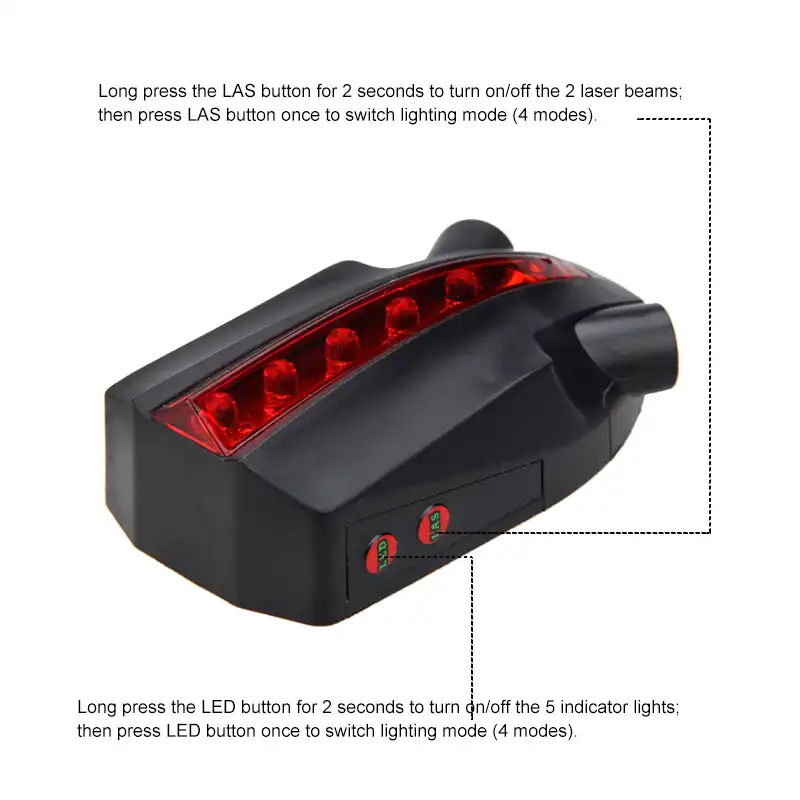 Cycling Logo Projection Bicycle Lamp 2 Laser+5 LED Tail Light Bike Projector