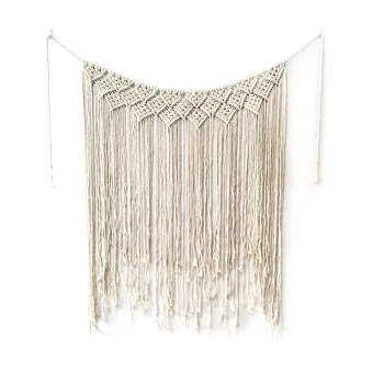 

Macrame Wall Hanging Cotton Handmade Woven Wall Tapestry Large Boho Wedding Backdrop Decor 66CY