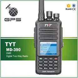 Gps TYT MD-390 DMR UHF 400-480 мГц IP67 Водонепроницаемый 1000CH Аналоговый Цифровой в сочетании портативной рации с наушники Pro кабель