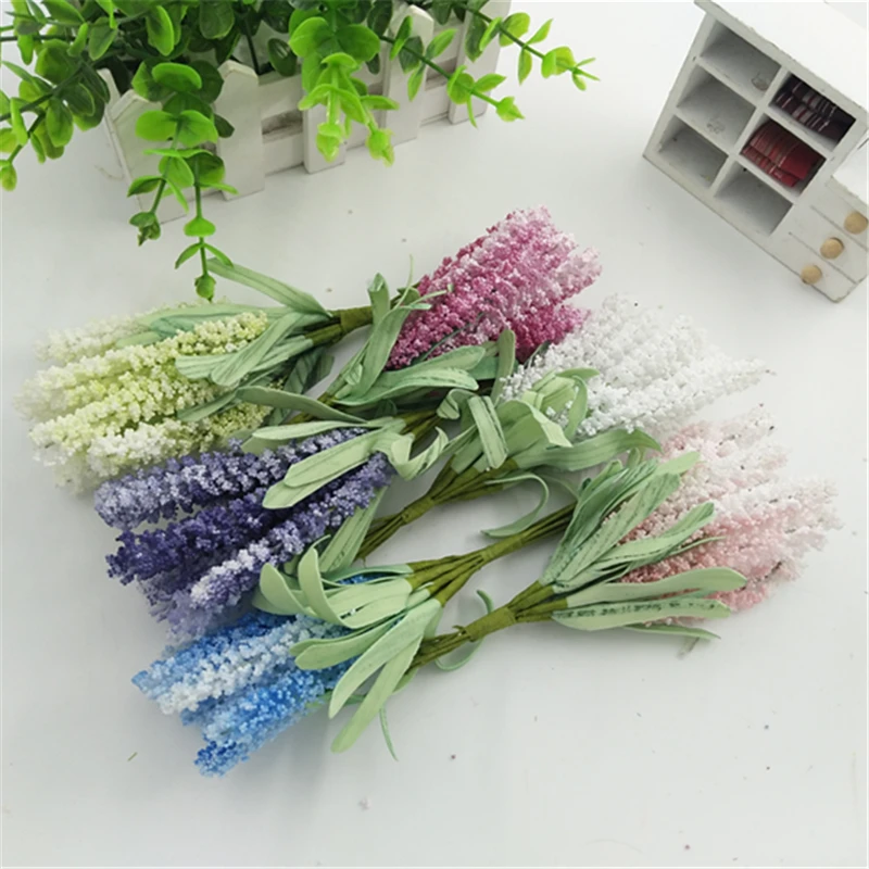 09 10 Pièces Mousse Lavande Bouquet De Fleurs Artificielles Pour Mariage Voiture Maison Décoration Mariage Flores Artificiales Rosa Fleursplantes