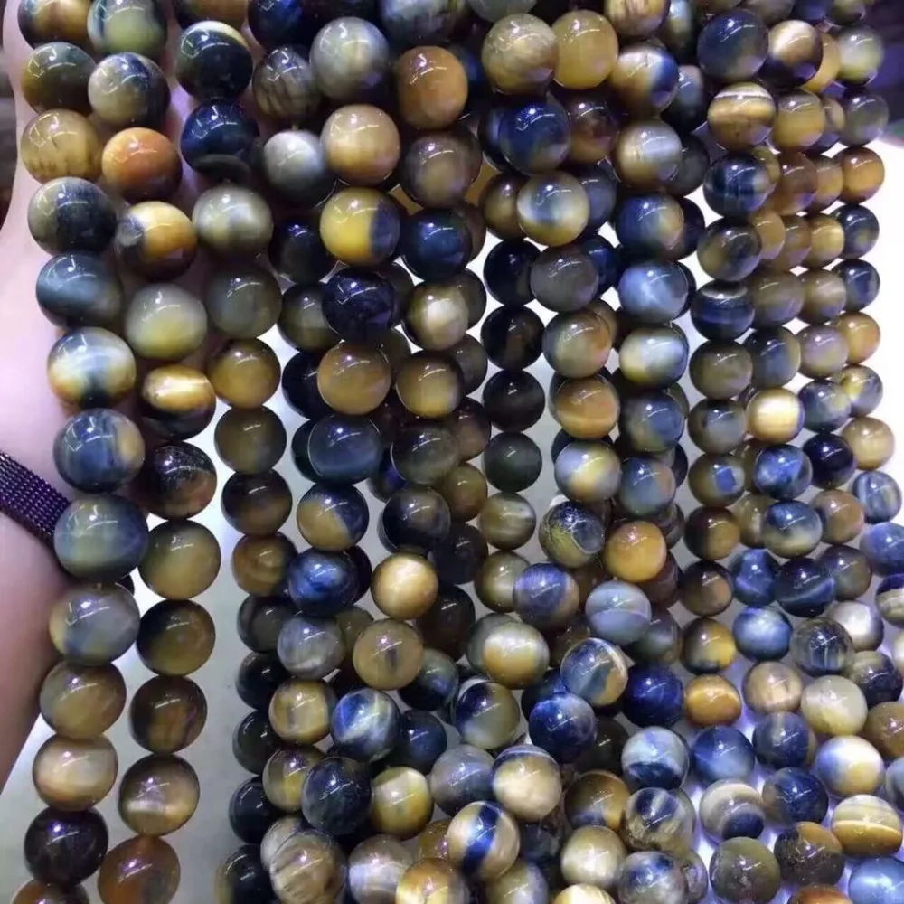 

AAA+ 6-12MM 1Strand/pack Dream Color Natural Tiger Eye Stone Bead Strands Semi-precious Stone Jewelry Beads