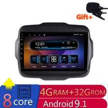 9 “4G RAM 2.5D IPS 8 CORE Android 9,1 coche DVD reproductor Multimedia GPS para jeep Renegade 2015 2016 2017 2018 radio de navegación