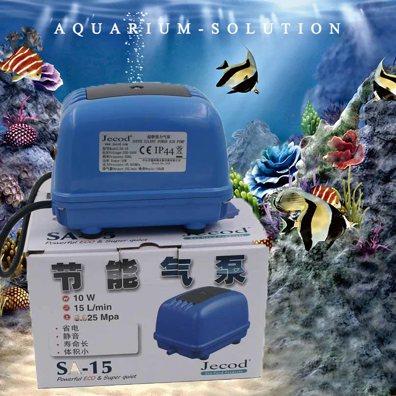15 LPM JECOD/JEBAO SA-15 Low Noise ECO Aquarium Air Pump for Koi Fish Aerator Septic Tank Hydroponics Pond Compressor | Дом и сад