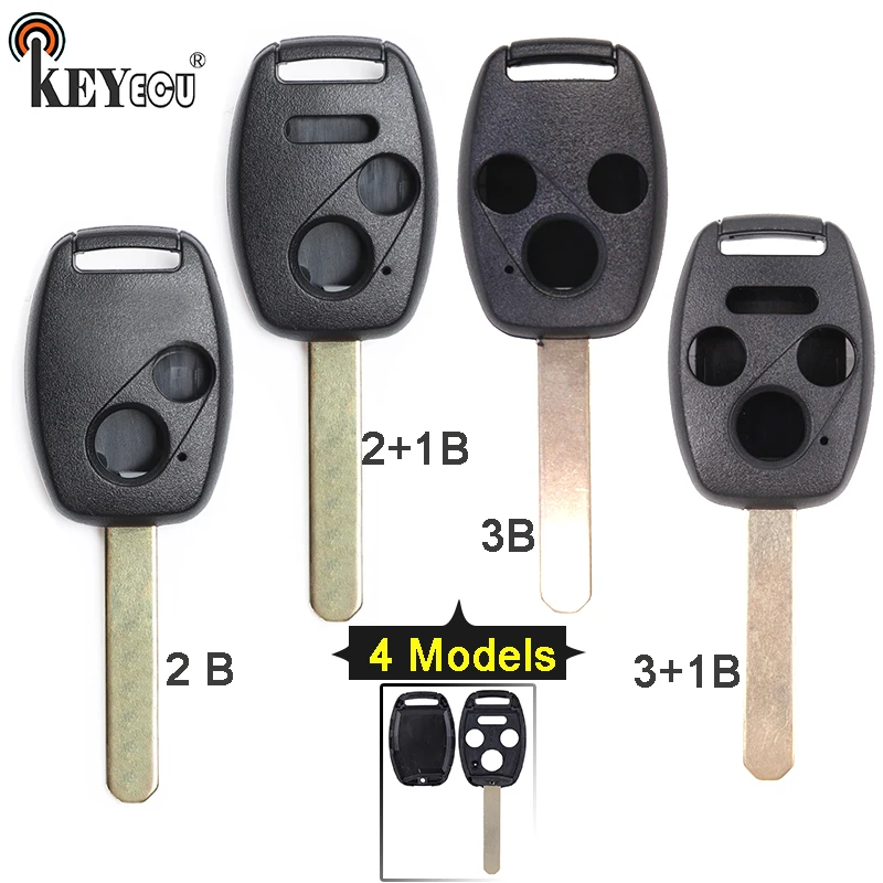 

KEYECU 10x for Honda Accord Civic CR-V CR-Z Pilot Fit Jazz Replacement Remote Car Key Shell Case Fob 2/2+1/3/3+1 4 Button