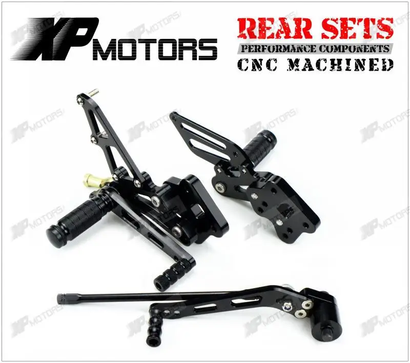 

New CNC Black Foot Pegs Racing Rear Sets Footrest For Suzuki GSX-R750 K6 K7 K8 K9 L0 2006 2007 2008 2009 2010