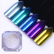 Дизайн ногтей Хромовая пудра красочное зеркальное мерцание ногтей порошок пигмент пыль маникюр ногти Советы украшения DIY маникюр дизайн