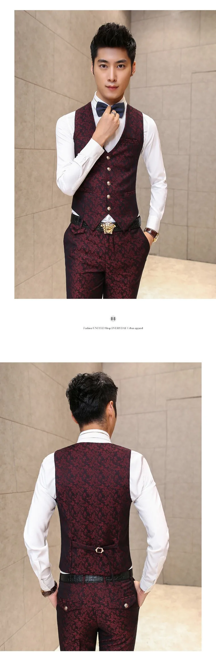 men wine red vests 2