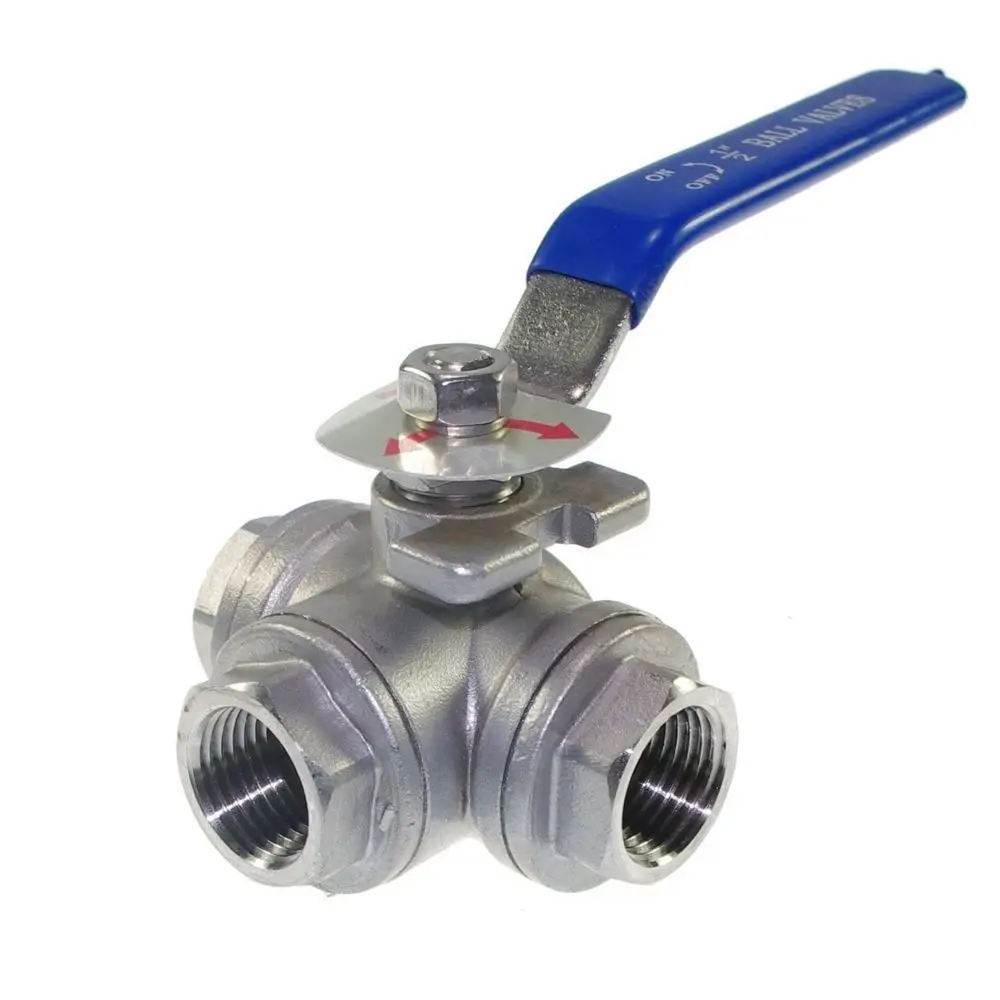 

1pc DN15 G1/2"Female 3-Way L-Port 304 Stainless Steel Ball Valve