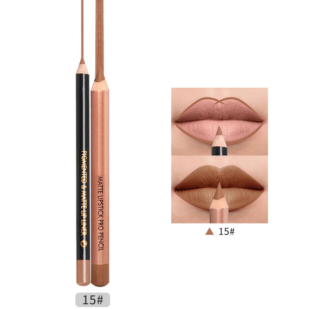 Lipstick Lip Liner Pen Set Matte Waterproof Long Lasting Makeup Portable for Women 789 - Цвет: 14
