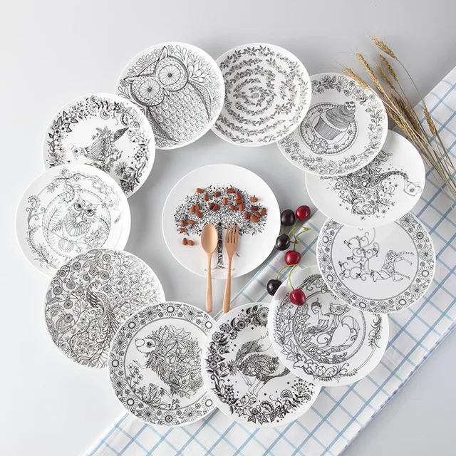 Buy Creative Printing Ceramic plate Tableware Dessert