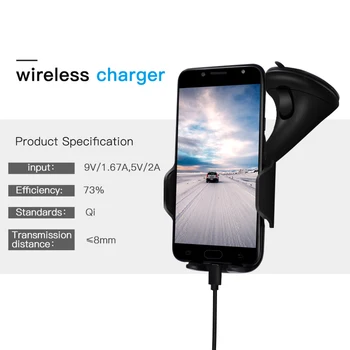 

Qi Wireless Charger For iPhone XS MAX XR 8 8 Plus Quick Fast Wireless Charging For Samsung Note 9 S9 S8 Car Phone Holder Stand