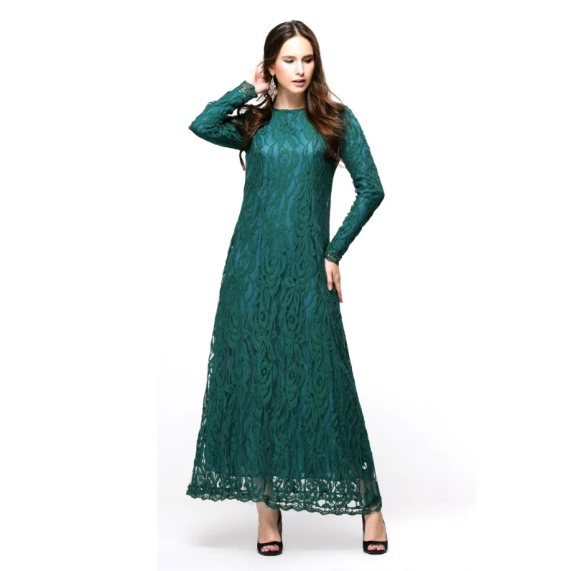 2016 кафтан джилбаба Исламская Мусульманский Абаи Для женщин шифоновое макси с длинным рукавом платье