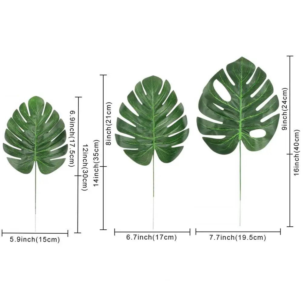 OurWarm 12x искусственные тропические Пальмовые Листья поддельные монстера Зеленые растения для Дома кухни вечерние украшения ручной работы свадебные DIY