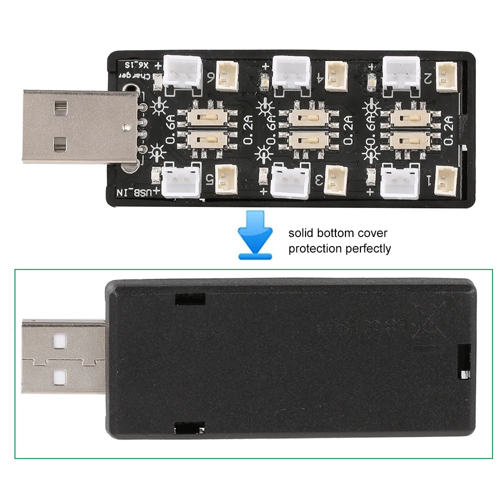 Стандартный USB 1 S LiPo аккумулятор USB зарядное устройство 1 S зарядное устройство LiHV 6 каналов для LiHV 3,7 V/4,35 V 1 S LiPo батарея