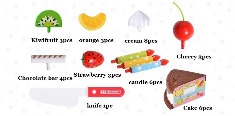 Кухонные Игрушки, торт, еда, ролевые игры, фруктовая резка, игрушки на день рождения для мальчиков и девочек, подарок для детей, пластиковые Развивающие игрушки для малышей