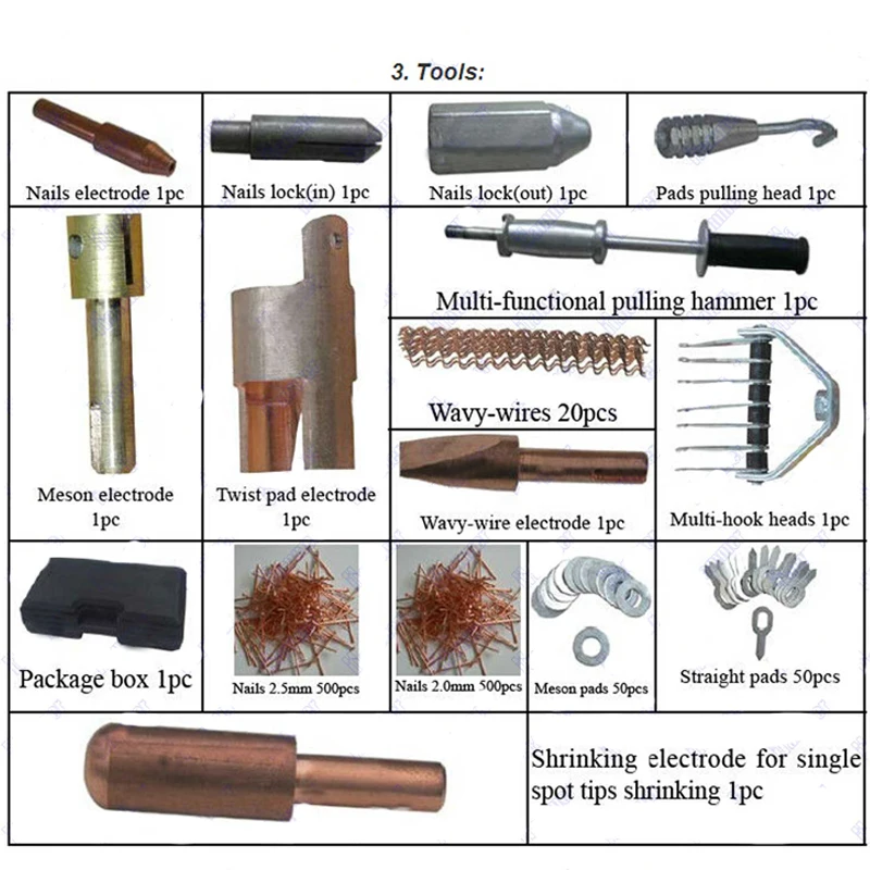 220V Portable Car Repairing Tool Set Shaping Meson Machine Car Dent Welding Machine Car Cosmetic Tools with English Manual FC657