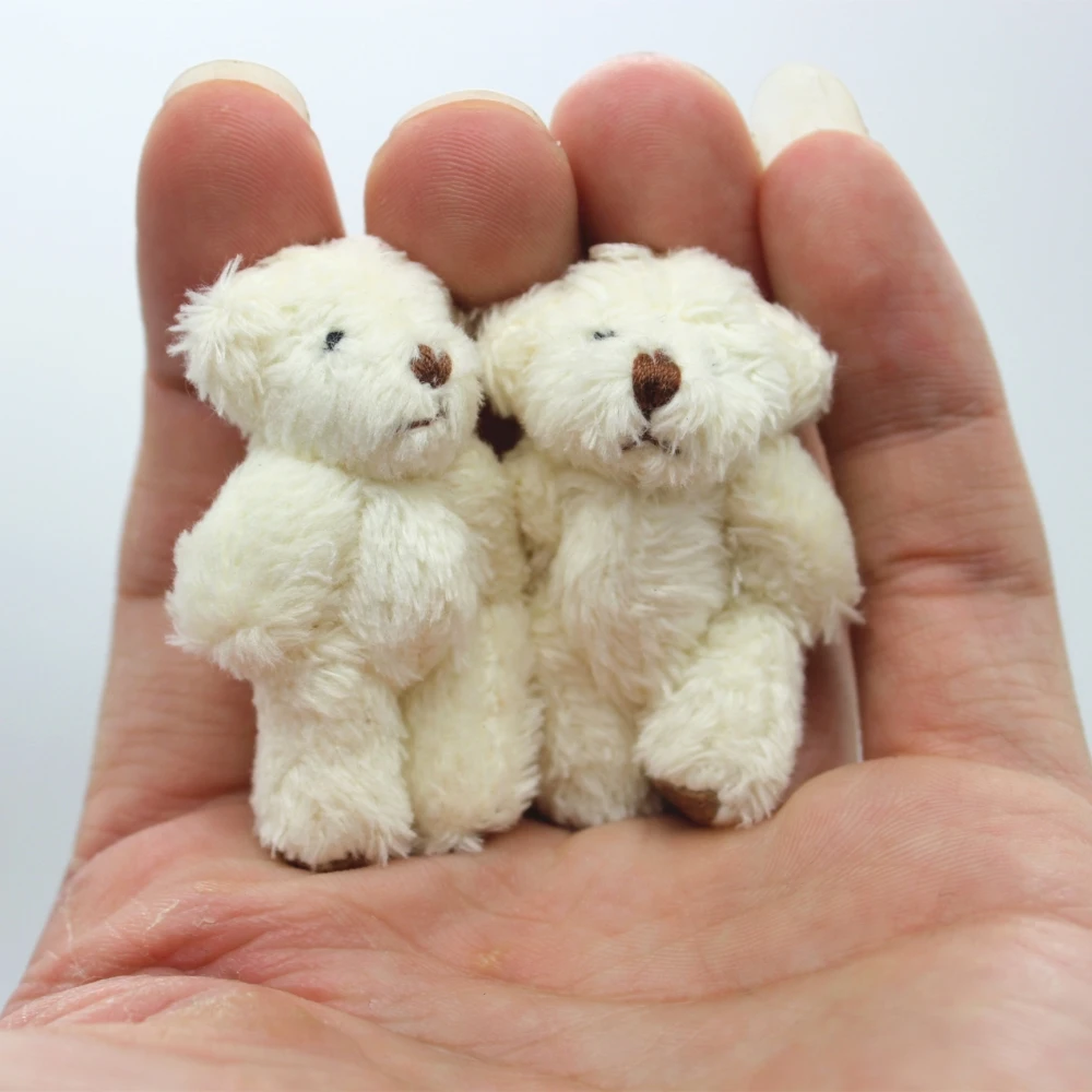 미니 조인트 테디 베어 봉제 인형 웨딩 상자 장난감, 인형 의류 및 헤어 액세서리, 4.5cm, 10 개