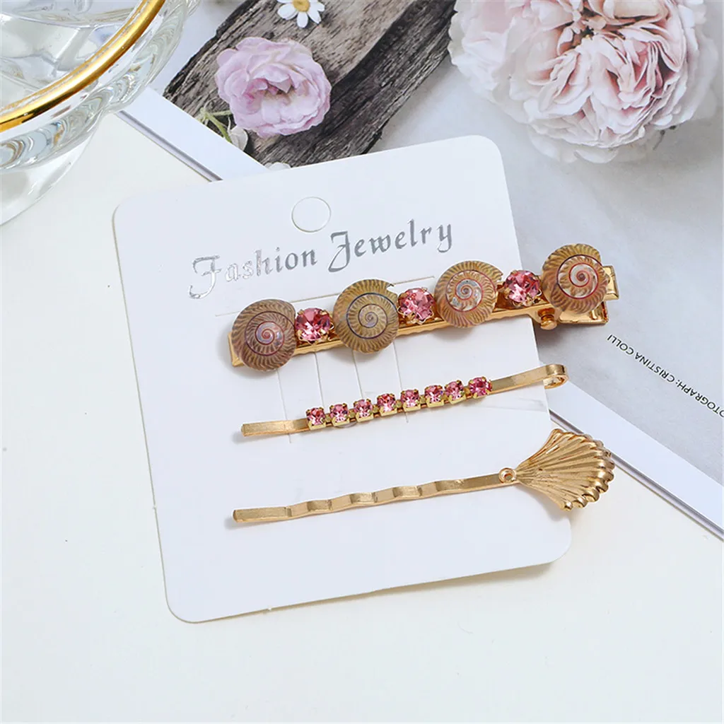 Hair clips Hair pins Sweet Metal Retro Creative Pearl Women Girl Hairpin Side Clip Ladies Jewelry Gift Accessories 8W1 - Цвет: B